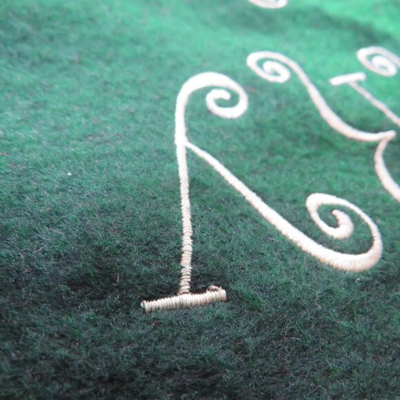 Giant Poinsettia Stocking vintage traditional embroidered 36 in Long plus - Picture 2 of 8